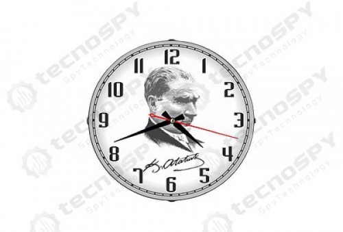 Atatürk Manşetli Duvar Saati Kamera