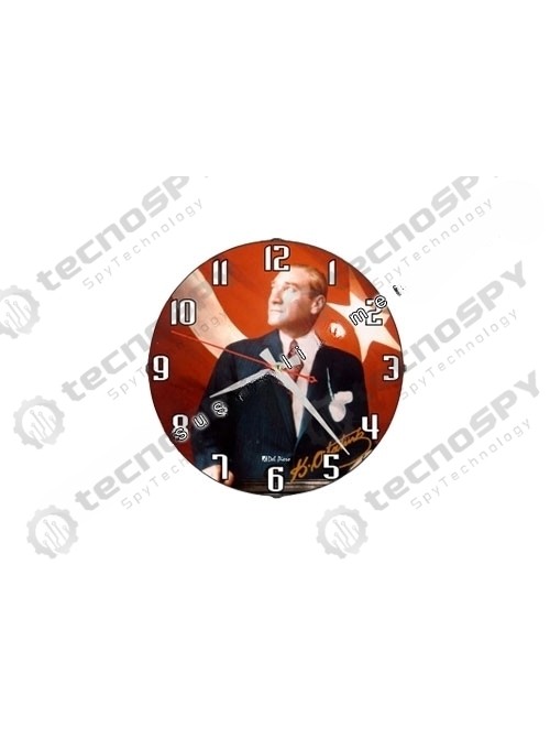ATATÜRK MANŞETLİ DUVAR SAAT KAMERA