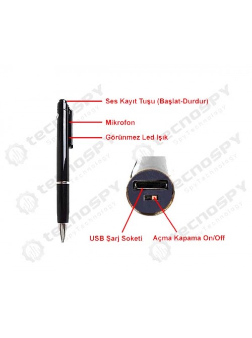 Kalem Ses Kayıt Cihazı 8 GB Kalem Ses Kayıt Cihazı 8 GB