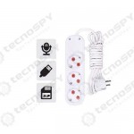 1 Ay Ses Kayıt Yapabilen Kablolu 3 lü Priz