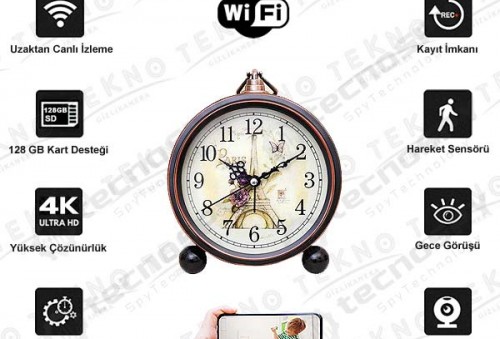 Analog Masa Saati Wifi İP Kamera