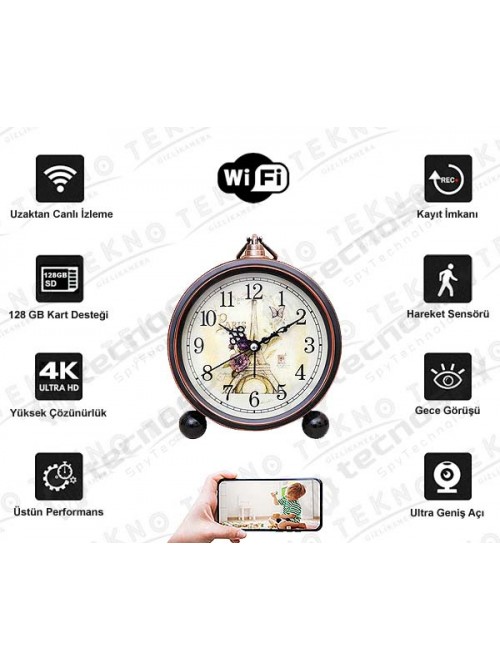 Analog Masa Saati Wifi İP Kamera